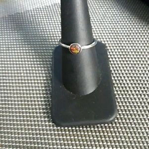 Sterling Silver lab opal ring sz 8